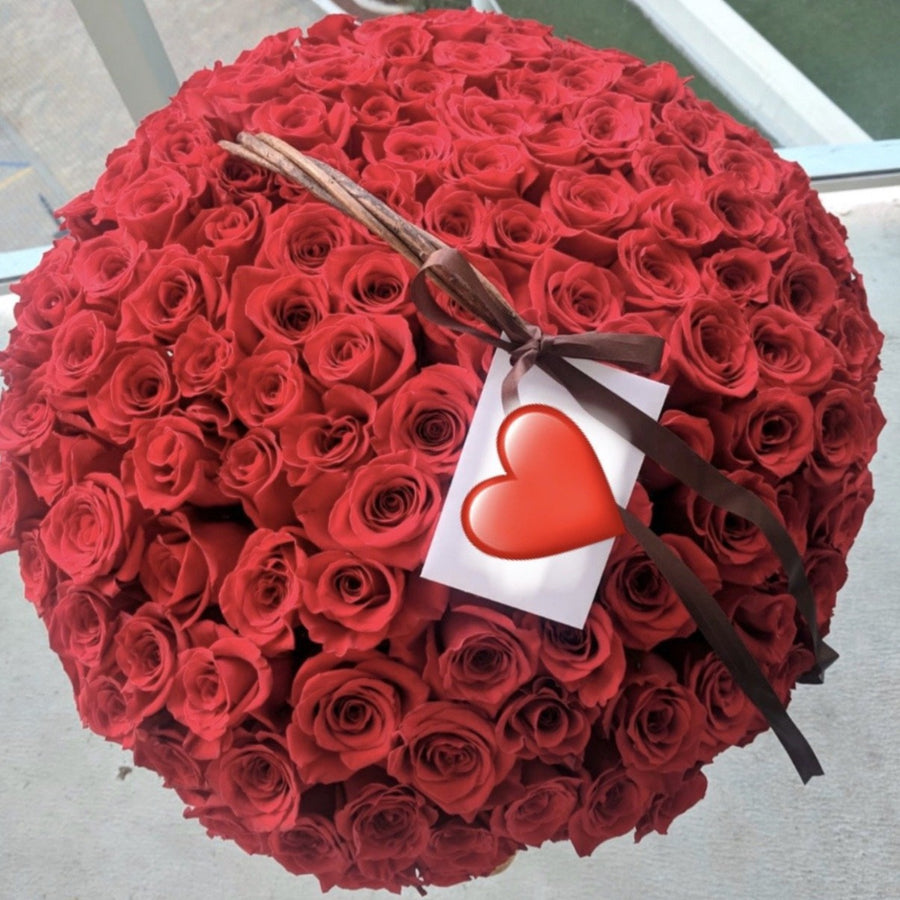 basket of red roses