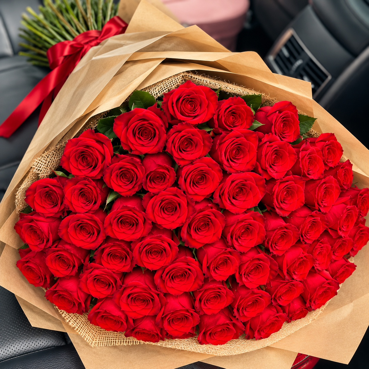 Red Love with 50 Long Stem Red Roses