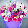 Beautiful Roses, Alstroemerias, Limonium, Eucalyptus, Orchids Bouquet