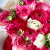 Hot Pink Ranunculus Roses & Anemones Flower Arrangement
