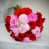 Wedding Bouquet with Peonies and Roses