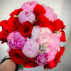 Wedding Bouquet with Peonies and Roses