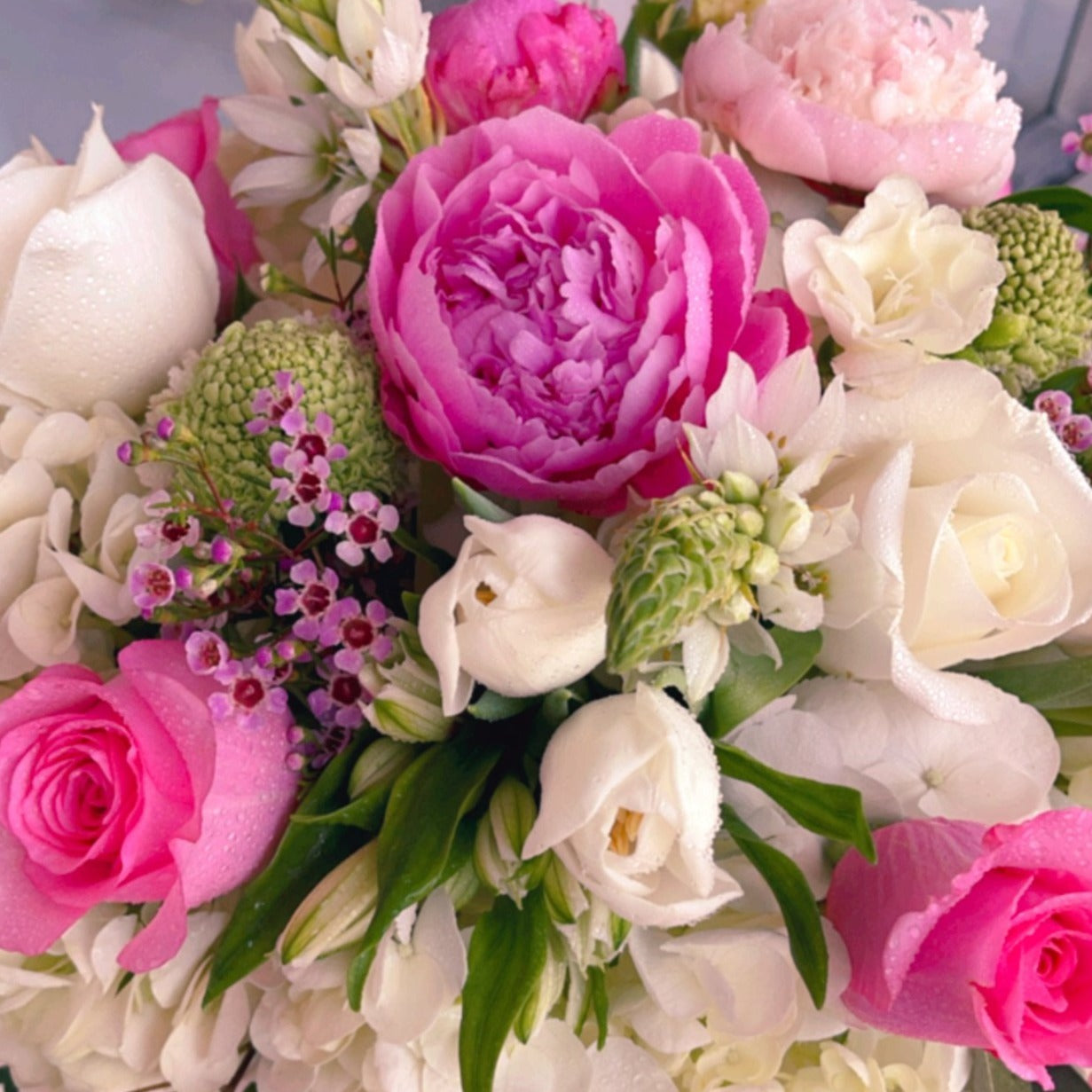 peonies, roses, tulips bouquet