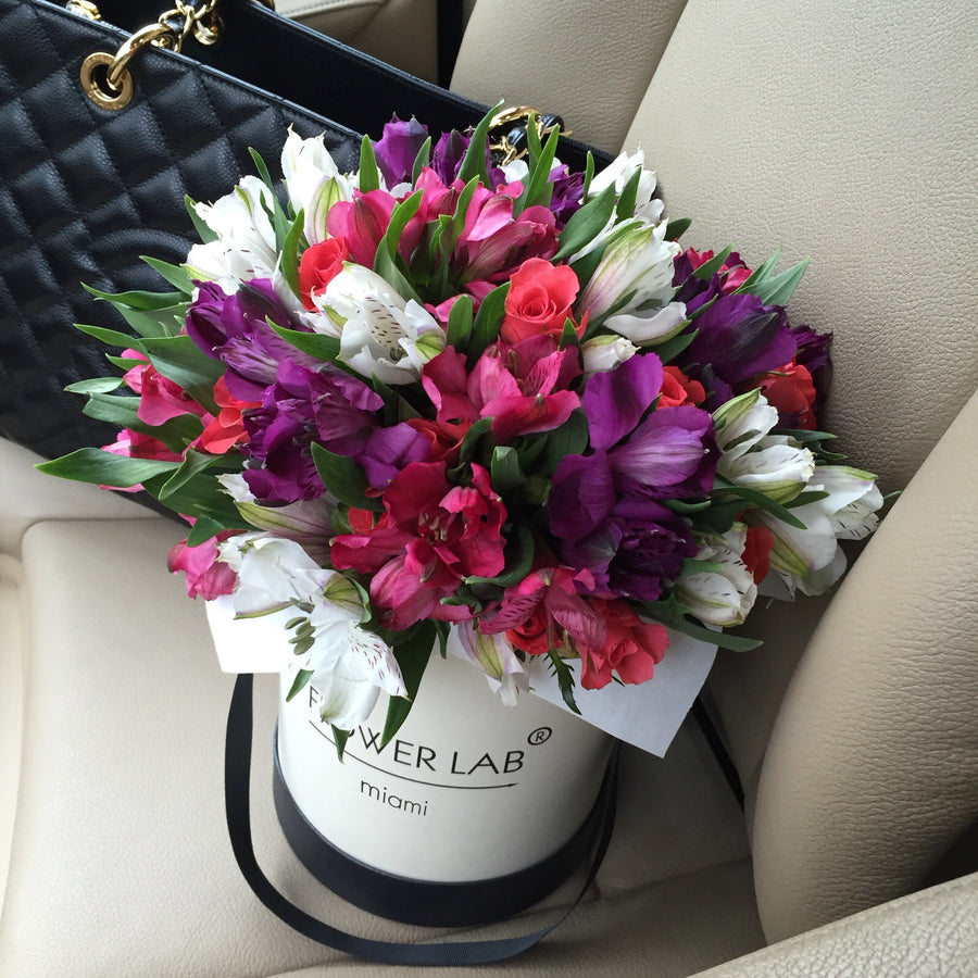 Gorgeous flowers in a box. Miami florist. Bal Harbour flowers