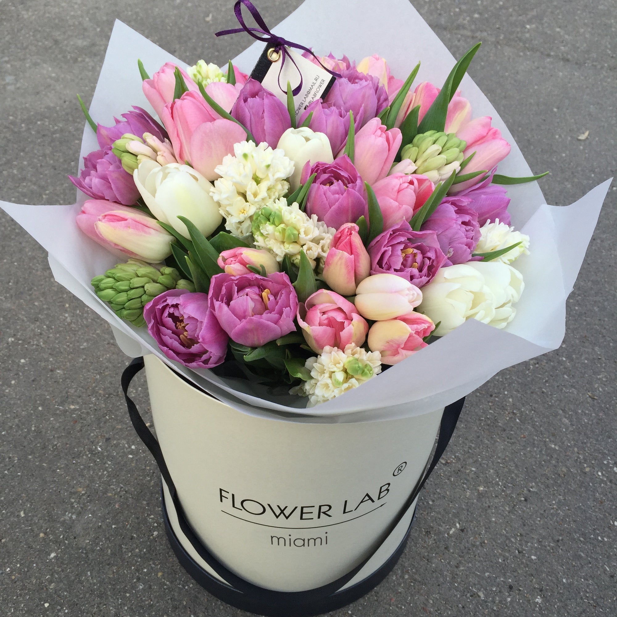 Mix of tulips and hyacinths