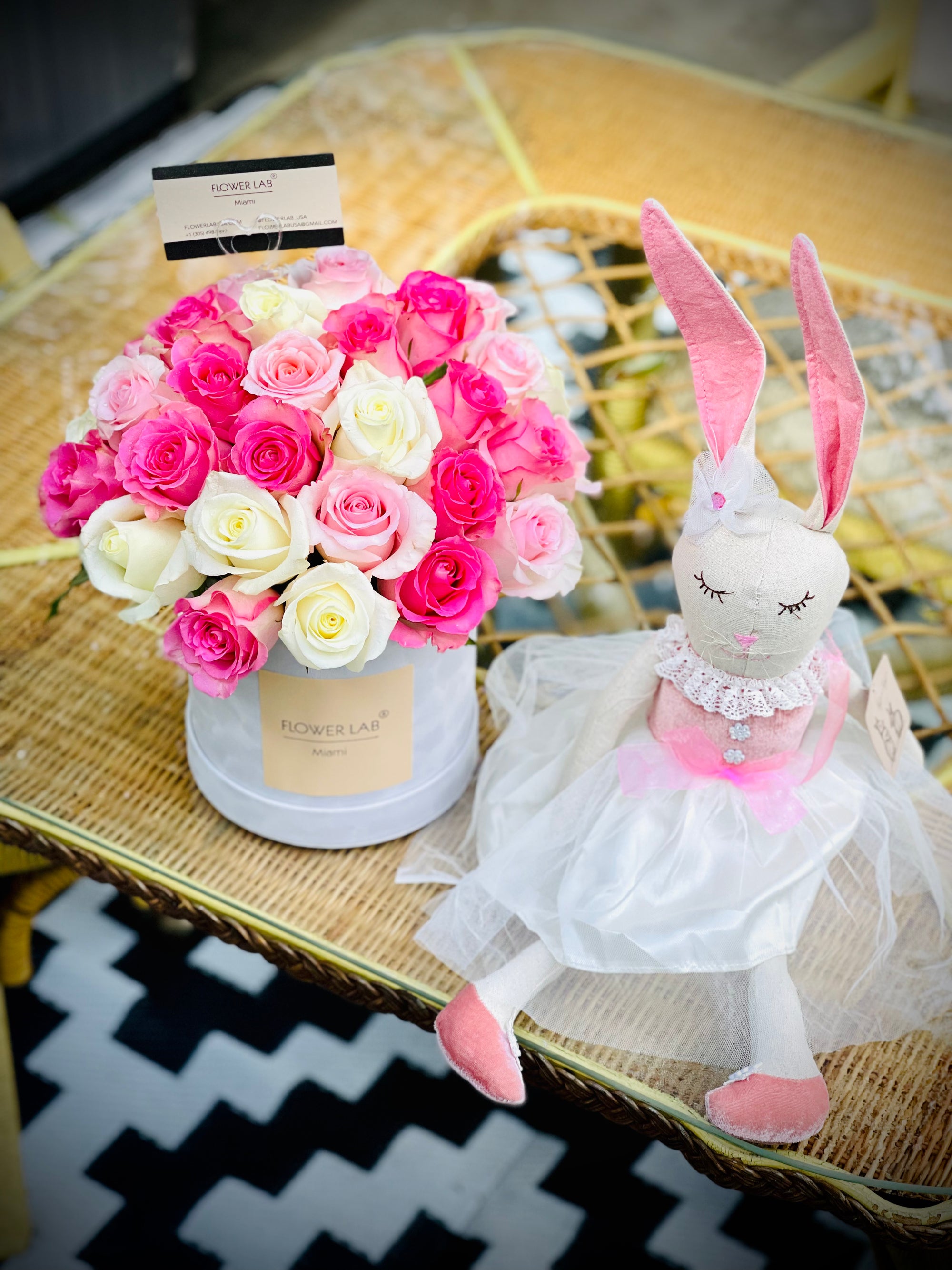 Toy rabbit ballerina (flowers not included)