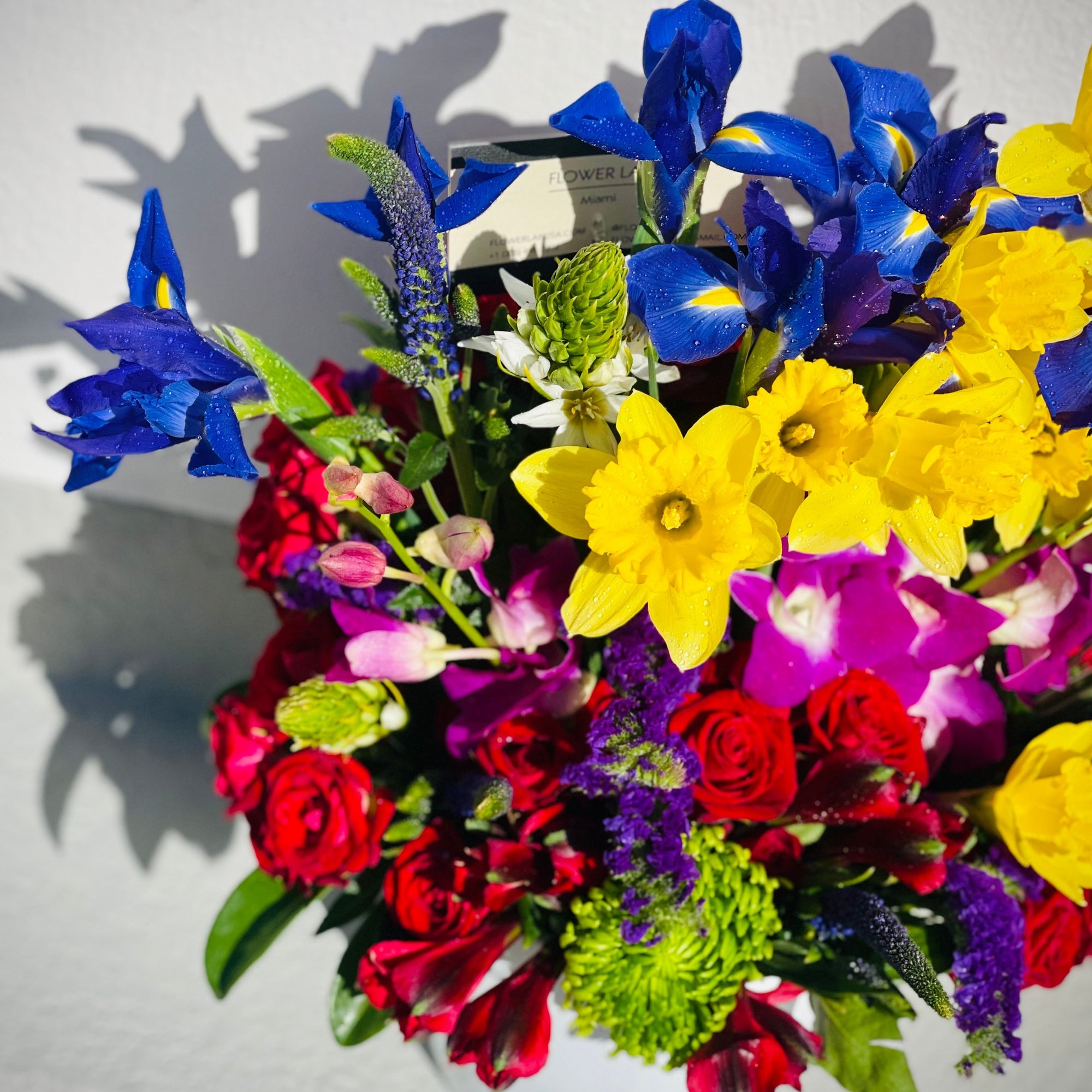 Lynda bright arrangement in a vase