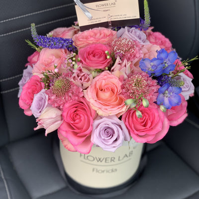 pink roses, purple roses