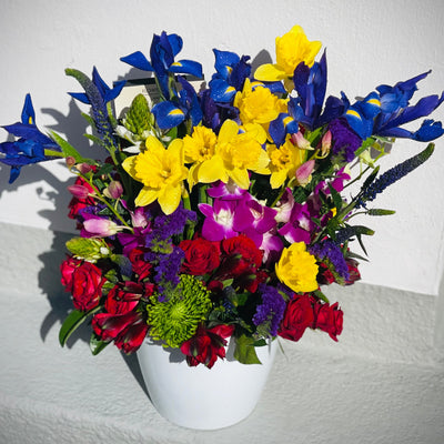 Lynda bright arrangement in a vase