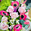 Anemones, hydrangeas, roses-Romantic florist choice arrangement