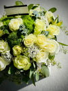 Earth tone flowers, whites and green roses. Best florist in bal harbour