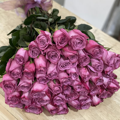50 purple roses