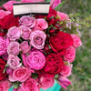 Large Box Asta in Hot Pink Color Flower Bouquet